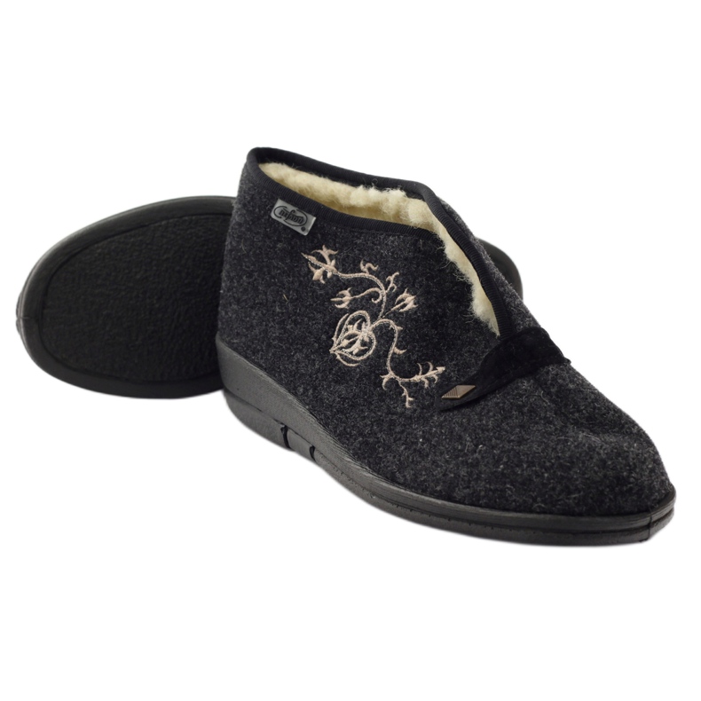 Dr.ORTO Befado ženske papuče s ovčjim krznom 031d028 sive siva 4