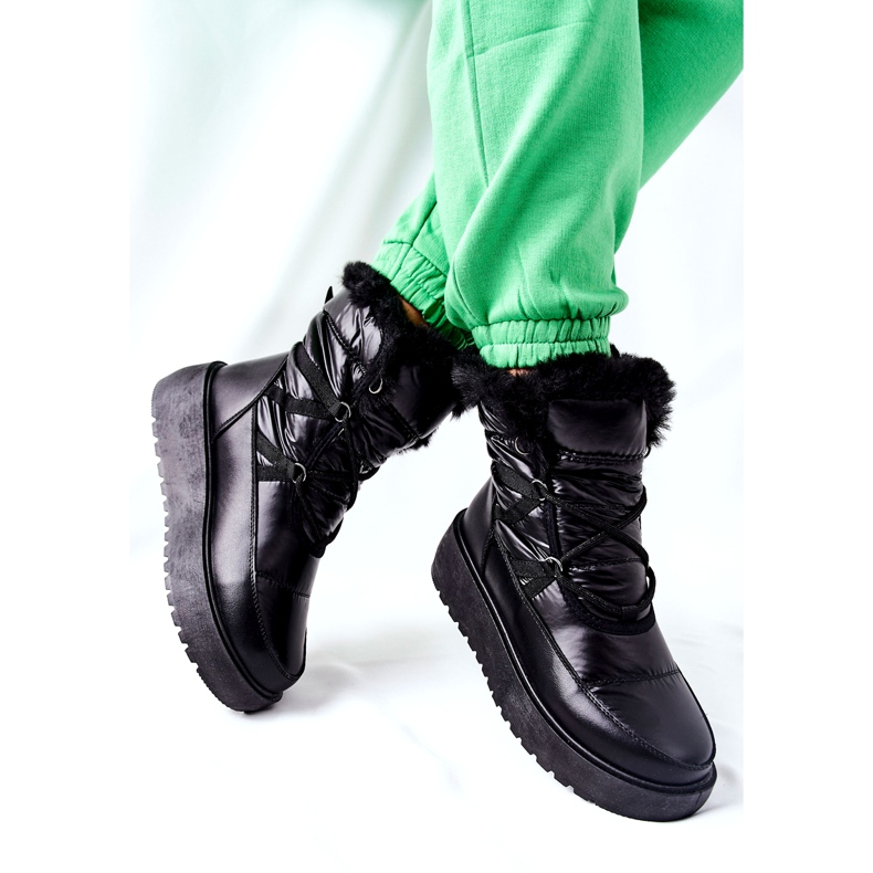 S.Barski Crne Gordianske ženske crne tople čizme za snijeg crna 2