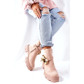 S.Barski Ženske izolirane bež Chelsea čizme s ukrasom 6