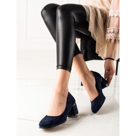 Sabatina Suede pumpe s kubičnim cirkonijem mornarsko plava 1