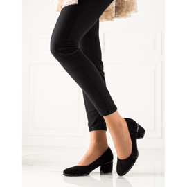 Sabatina Suede pumpe s kubičnim cirkonijem crno 1