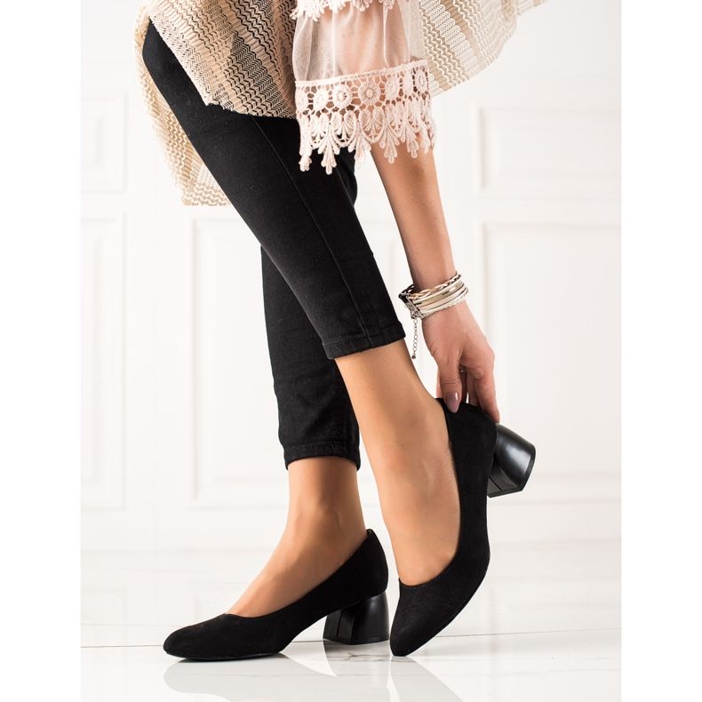 M.Daszyński Crne pumpice na niskim petama crna 2