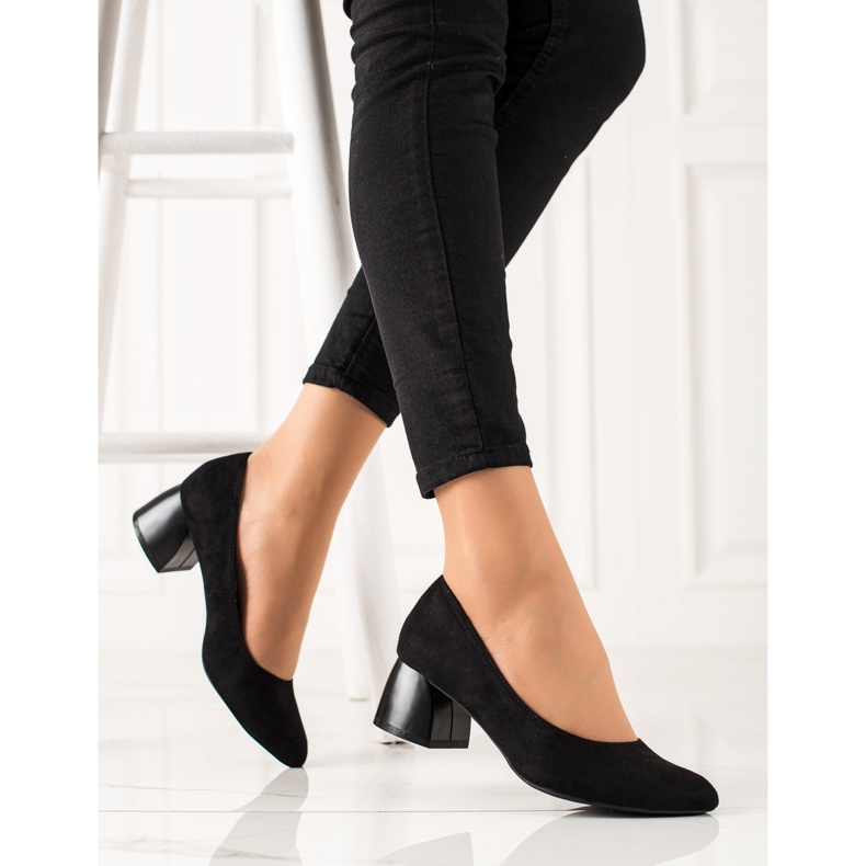 M.Daszyński Crne pumpice na niskim petama crna 1