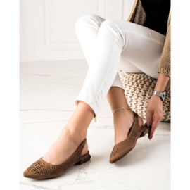 M.Daszyński Ažurne cipele s otkrivenom petom smeđa 2