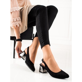 M.Daszyński Pumpe s otkrivenom petom crna srebro 1