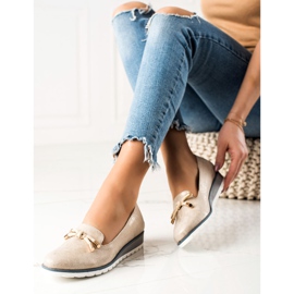 M.Daszyński Wedge Balerina s mašnom bež 1