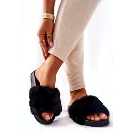 PH1 Oblikovane gumene papuče s crnim emmy krznom crna 5
