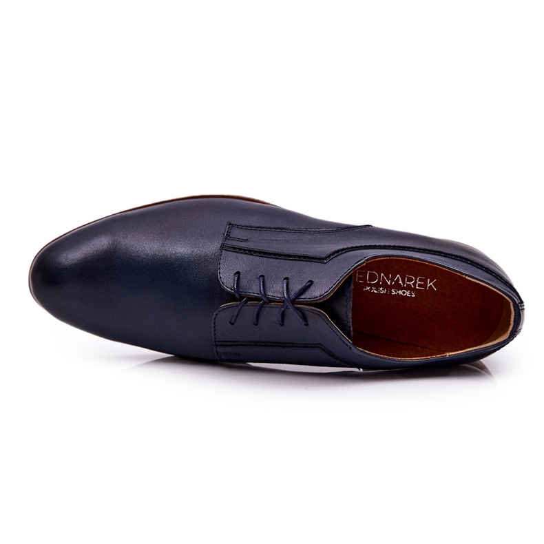 Bednarek Polish Shoes Elegantne kožne cipele Bednarek 684 Mornarsko plave plava 1