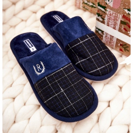 WJ1 Tople karirane papuče Navy Blue Blase mornarsko plava 2