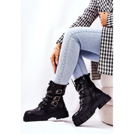 WS1 Čizme zavezane lančanom kopčom Crna Reiloy 2