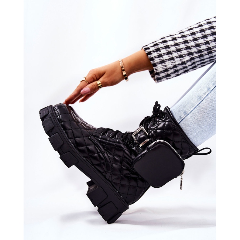 PG2 Prošivene crne Maureen čizme na stupu crno 2