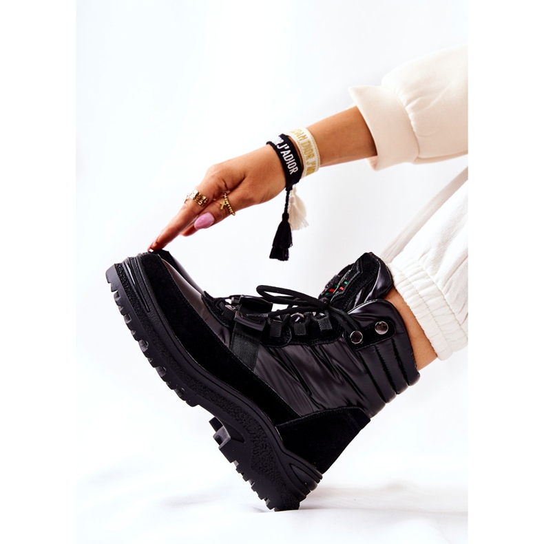 PS1 Ženske čizme za snijeg na patent zatvarač crne Marcia crno 2