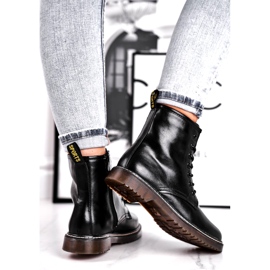 EVE Ženske čizme Lakirane zamke Čizme Crna Marita 3