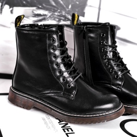 EVE Ženske čizme Lakirane zamke Čizme Crna Marita crno 4