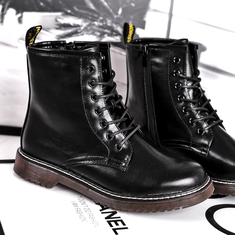 EVE Ženske čizme Lakirane zamke Čizme Crna Marita 4