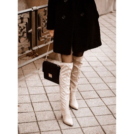 Vinceza Ženske čizme na petu antilop bež Monleek 6