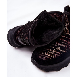 PE1 Tople čizme za snijeg s crnim printom frezije crna 1