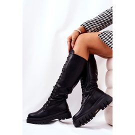 PG2 Visoko tople vezane crne Kannies čizme crna 1