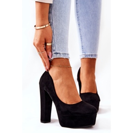 WS1 Suede pumpe na crnoj Bemiso platformi 1