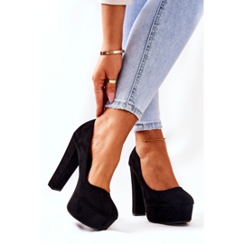 WS1 Suede pumpe na crnoj Bemiso platformi 2