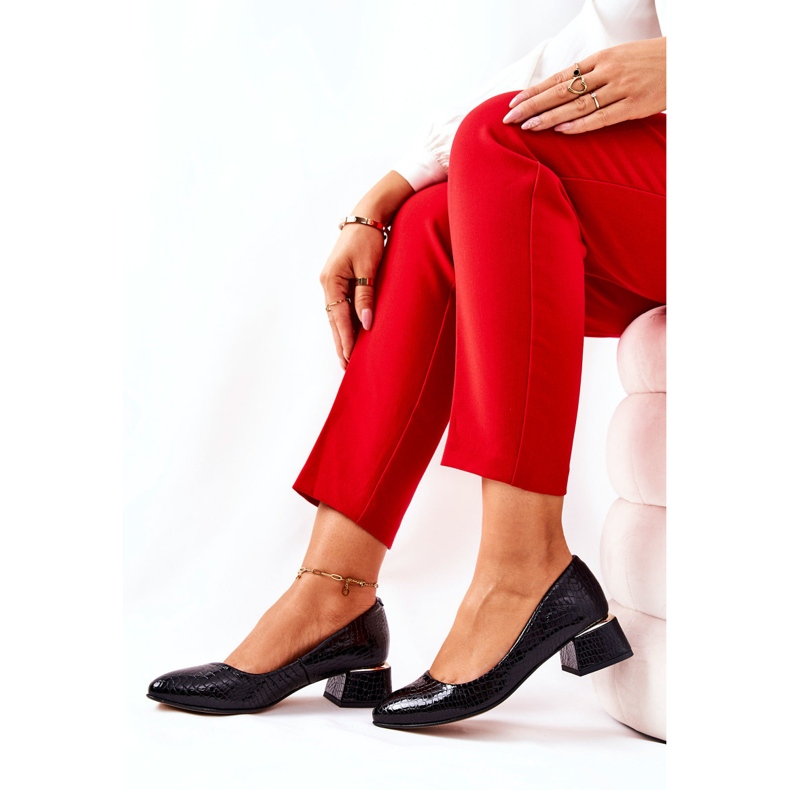 Lewski Shoes Kožne cipele od zmijske kože Lewski 3118 crne crno 1