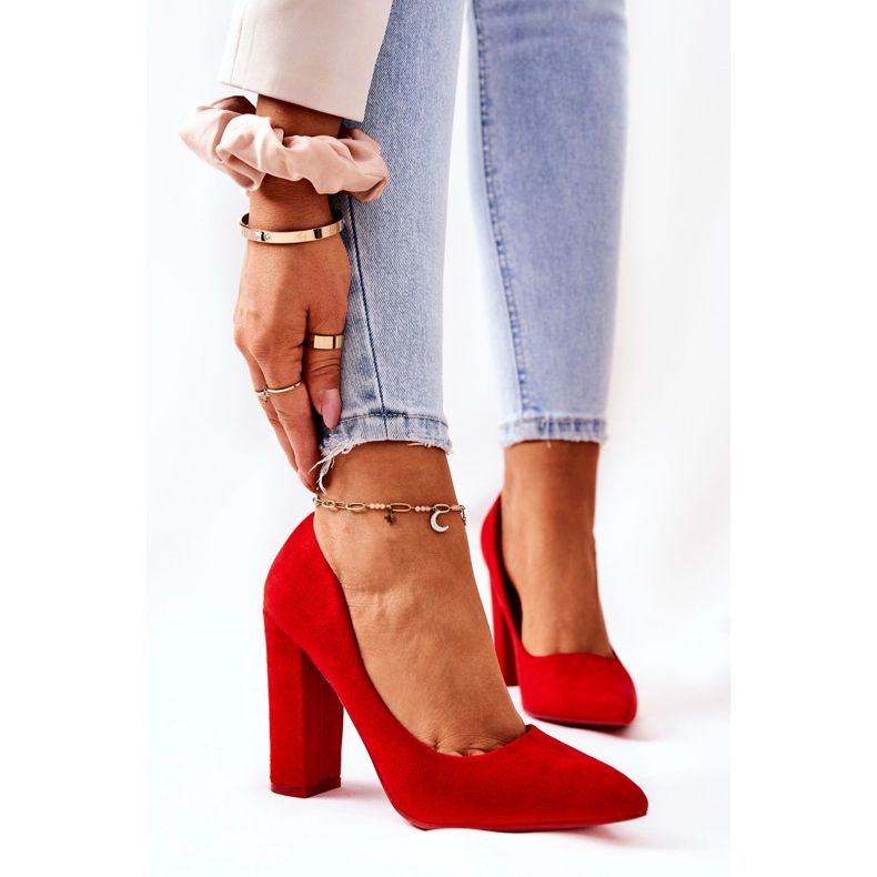 WS1 Suede pumpe na crvenom Valoris baru crvena 1