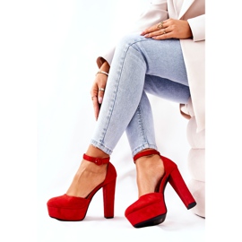 WS1 Pumpe na Post crvenoj Netel Suede platformi crvena 1