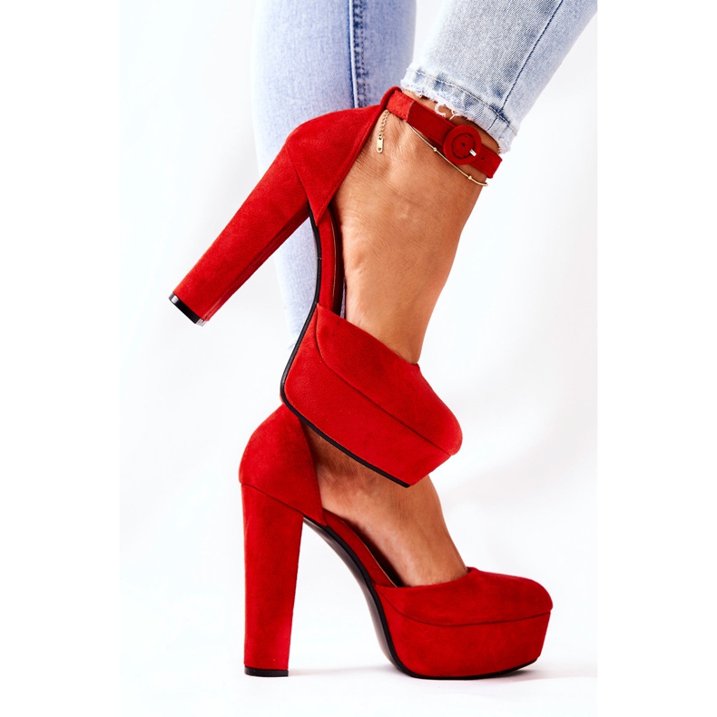 WS1 Pumpe na Post crvenoj Netel Suede platformi crvena 2