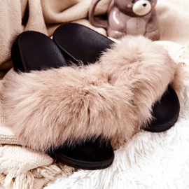 PG2 Papuče od prirodnog krzna Bež Naturimo 2