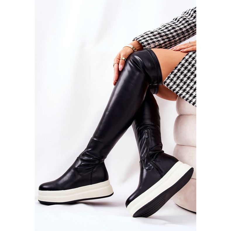 PG2 Visoke čizme na crnoj Nellie platformi crna 2