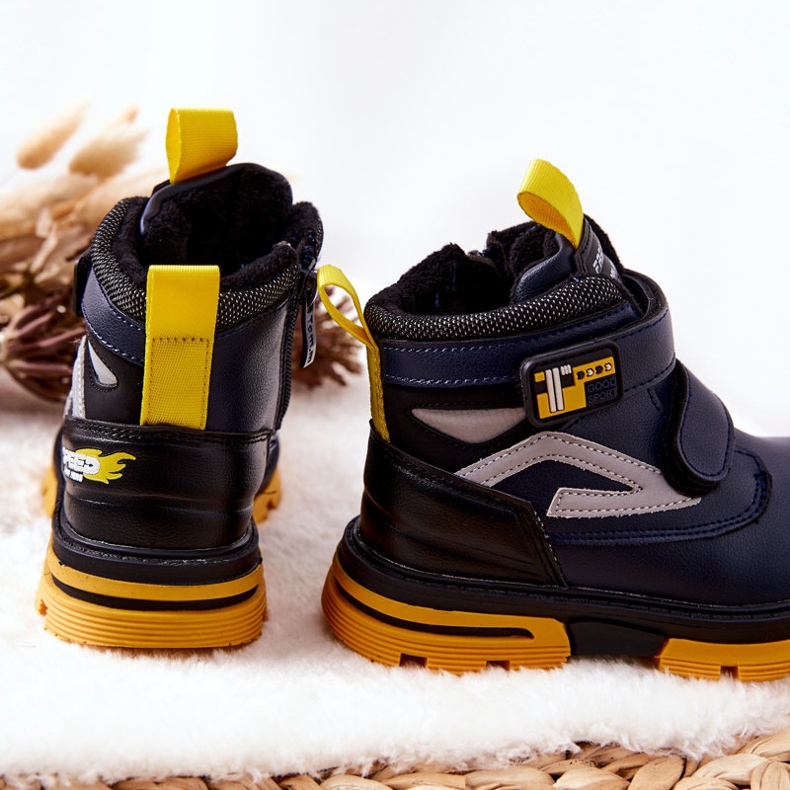 PJ2 Dječje tople čizme s čičak tamnoplavim Fruzio tamnoplava 2