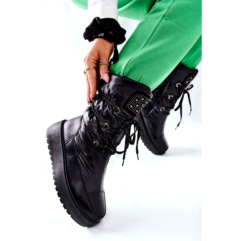 S.Barski Ženske crne tople čizme za snijeg Chardonnay crna 4