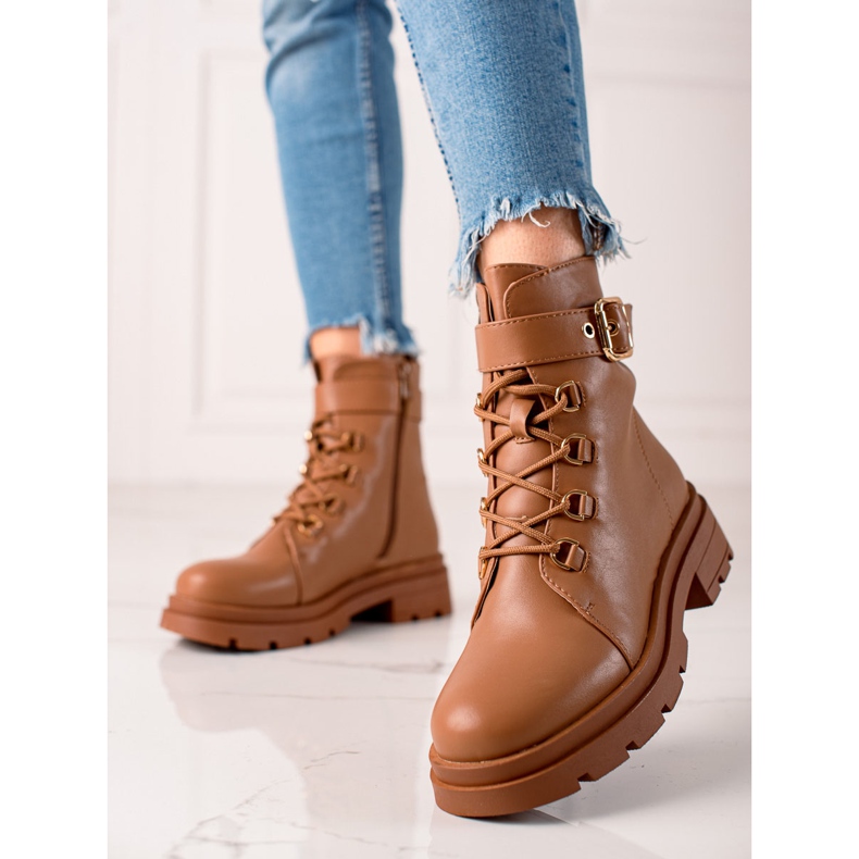 Sixth Sense Elegantni traperi s kopčom smeđa 2