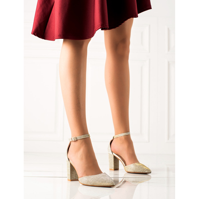 Seastar Zlatne pumpice sa šljokicama bež 2