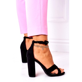 SEA Ženske sandale na petu, antilop crne boje Telmen crna 4