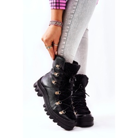 PF1 Tople kožne čizme Black Cateline Trappers crno 1