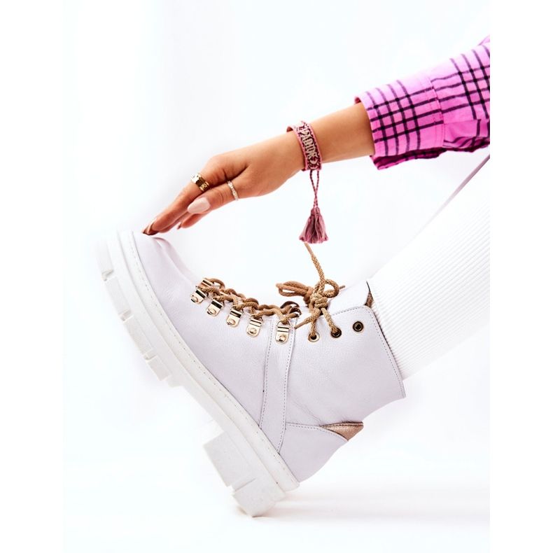 PF1 Bijele Brescia izolirane čizme od kože bijela 2