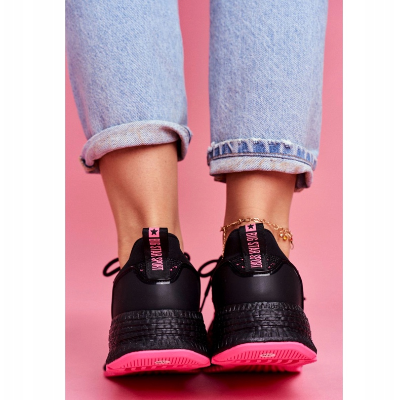 Ženske sportske cipele Tenisice Big Star Black Fuchsia FF274964 crno ružičasta 5
