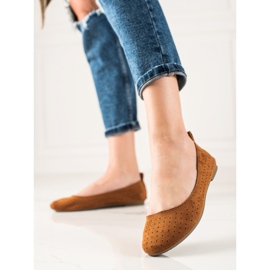 TRENDI Udobne ažurne balerine smeđa 1