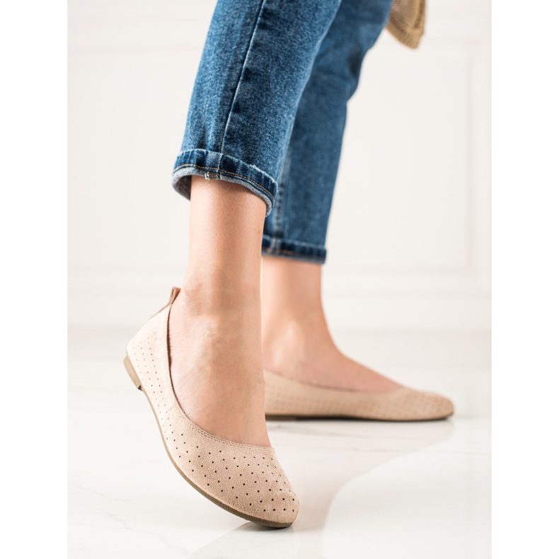 TRENDI Udobne ažurne balerine bež 1
