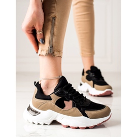 Sweet Shoes Modne tenisice bež crna ružičasta 1