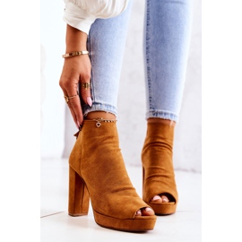 WS1 Čizme na šanku Otvoreni prsti Camel Adore narančasta 2