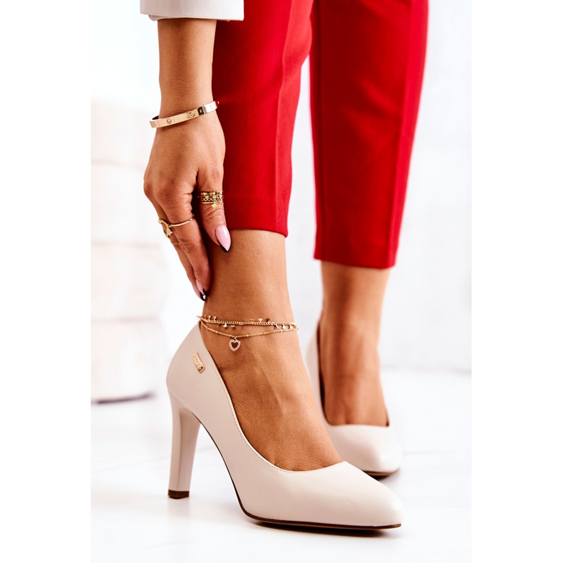 Ženske pumpice na petu Sergio Leone svijetlobež Campbell 1