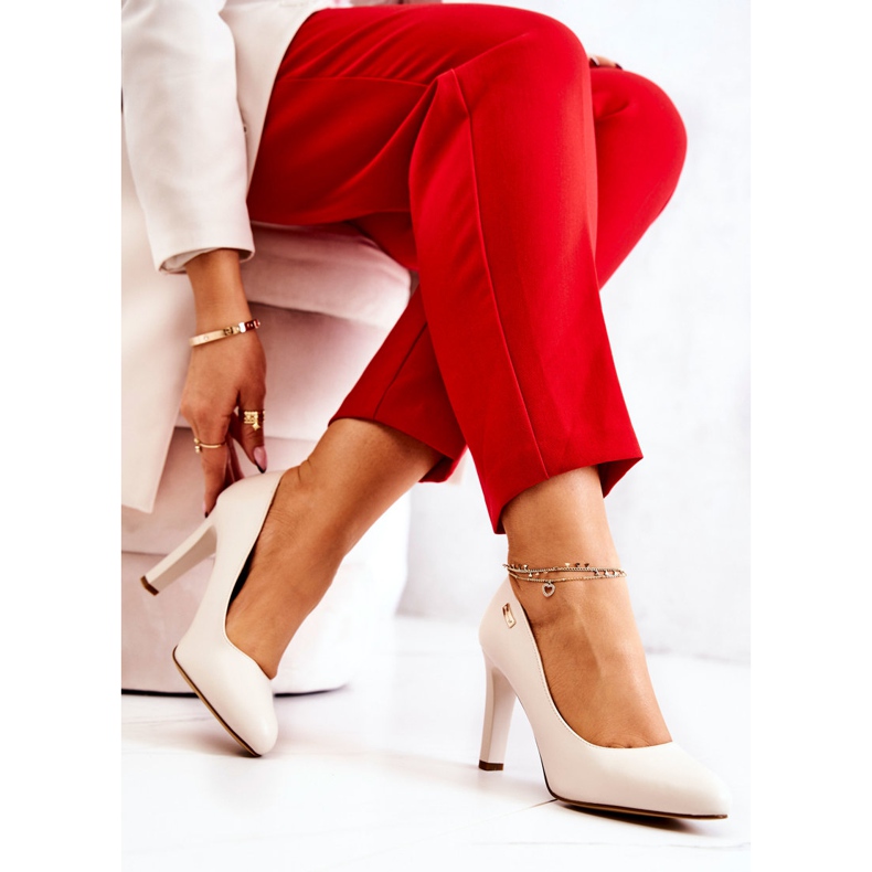 Ženske pumpice na petu Sergio Leone svijetlobež Campbell 2