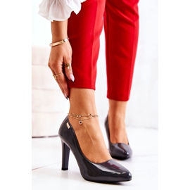 Sergio Leone Ženske pumpice lakirane na petu tamnosive Campbell siva 1