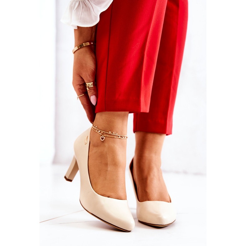 Ženske pumpe Sergio Leone Beige Matte Orsola bež 2