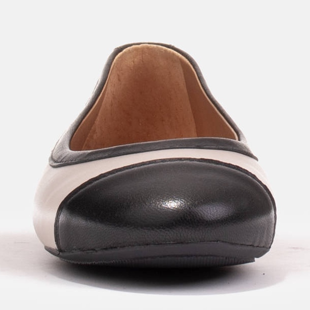 Marco Shoes Udobne balerinke s obrubom bež crna 1