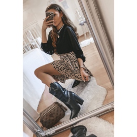 BM Crne kaubojske čizme s ukrašenim gornjim dijelom Bora crno 1