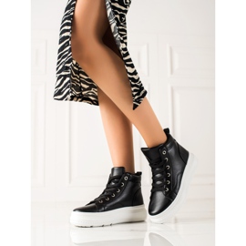 Renda Visoke tenisice s eko kožom crno 1