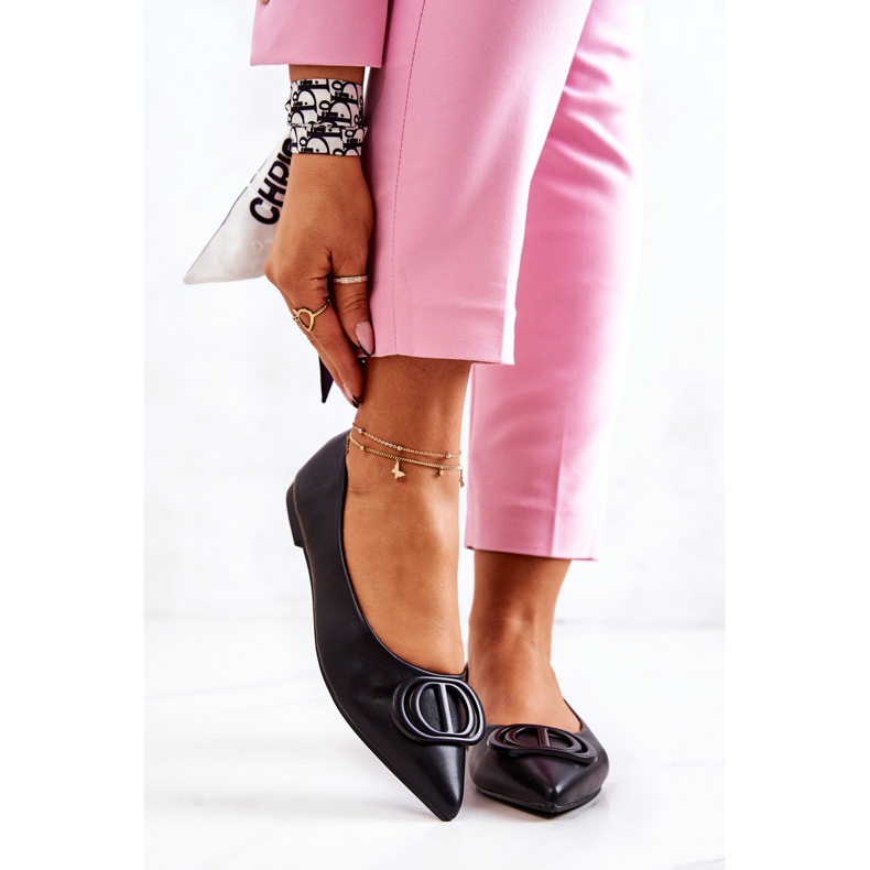 PS1 Kožne balerine u špic crnoj Rachelle crna 2